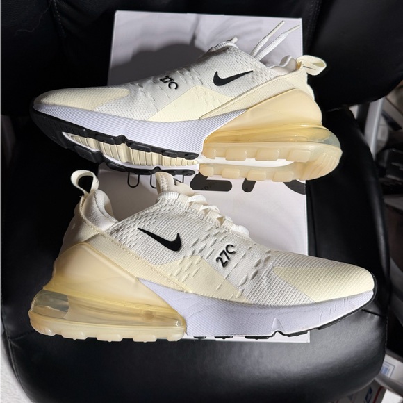 Nike Air Max 270 Women's Coconut Milk White/Yellow Size 7.5 - Picture 2 of 9